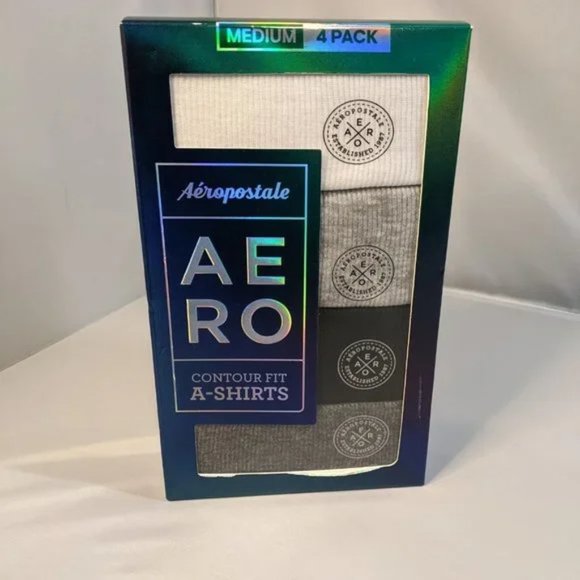 Aeropostale Contour Fit A-Shirts 4 Pack - Picture 3 of 5